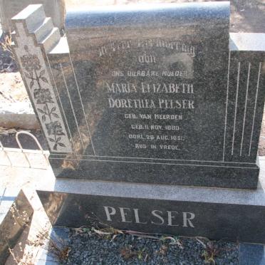 PELSER Maria Elizabeth Dorethea nee VAN HEERDEN 1880-1951