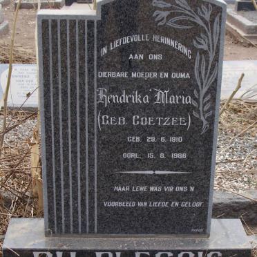 PLESSIS Hendrika Maria, du nee COETZEE 1910-1986