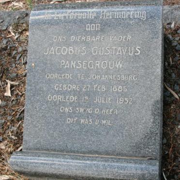 PANSEGROUW Jacobus Gustavus 1885-1952