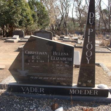 PLOOY Christiaan E.G., du 1914- &amp; Helena Elizabeth 1917-1981