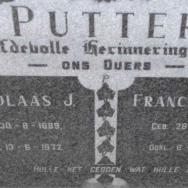 PUTTER Nicholaas J. 1889-1972 &amp; Francina S.M. 1894-1968