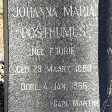 POSTHUMUS Johanna Maria nee FOURIE 1886-1966