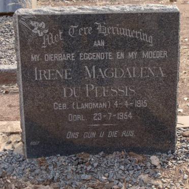 PLESSIS Irene Magdalena, du nee LANDMAN 1915-1954