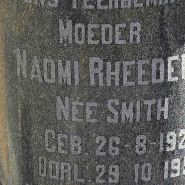 RHEEDER Naomi nee SMITH 1920-1953