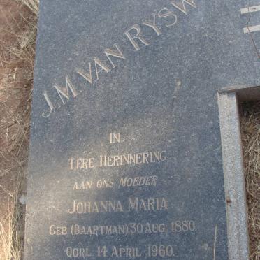 RYSWYK Johanna Maria, van nee BAARTMAN 1880-1960