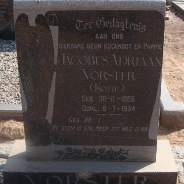 VORSTER Jacobus Adriaan 1926-1954