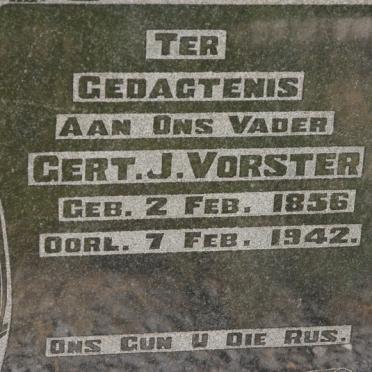 VORSTER Gert J. 1856-1942