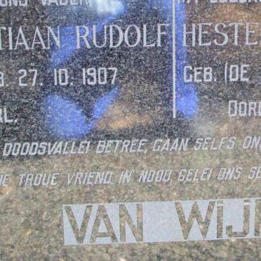 WIJK Christiaan Rudolf, van 1907- &amp; Hester Cathorina DE BRUIN 1908-1965
