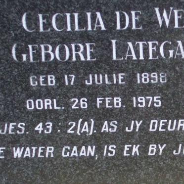 WET Cecilia, de nee LATEGAN 1898-1975