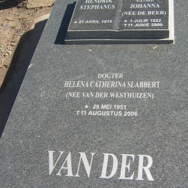 WESTHUIZEN van der Hendrik Stephanus, van der 1915- &amp; Elsie Johanna DE BEER 1922-2009
