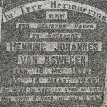 ASWEGEN Henning Johannes, van 1875-1946