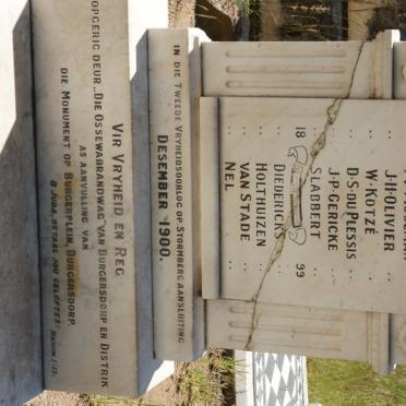 7. Memorial for the Burgers who died in the war 1899 - 1900