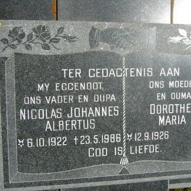 ALDRICH Nicolas Johannes Albertus 1922-1986 &amp; Dorothea Maria 1926-