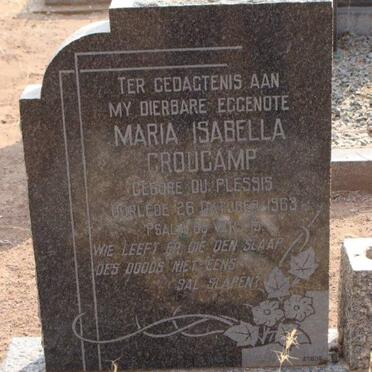 CROUKAMP Maria Isabella nee DU PLESSIS -1963