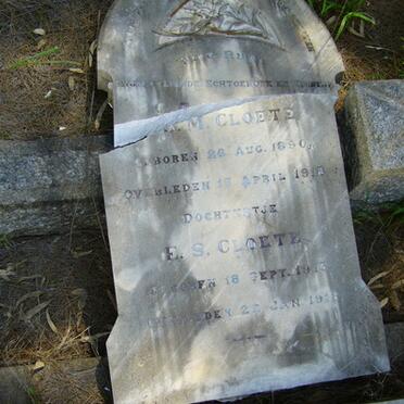 CLOETE S.M. 1890-1918 :: CLOETE E.S. 1913-1918