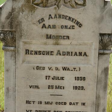 DREYER Rensche Adriana nee V.D. WALT 1856-1923