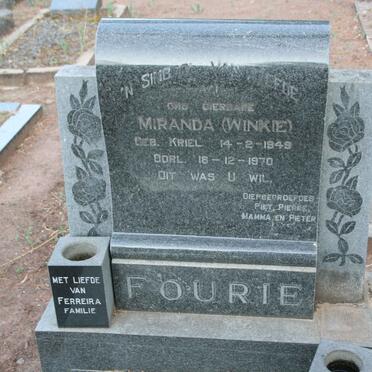 FOURIE Miranda nee KRIEL 1949-1970