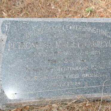 GREYLING Petronella Margrietha nee VAN DER WALT 1885-1949