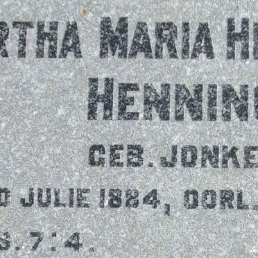 HENNING Martha Maria Hendriena nee JONKER 1884-1963