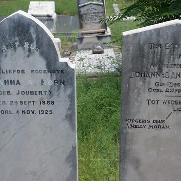HORN Johannes Andries 1861-1932 &amp; Johanna A. JOUBERT 1868-1925