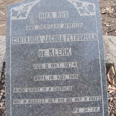 KLERK Gertruida Jacoba Petronella, de 1874-1951