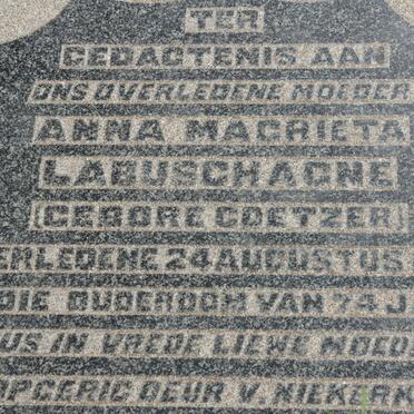 LABUSCHAGNE Anna Magrieta nee COETZER -1932