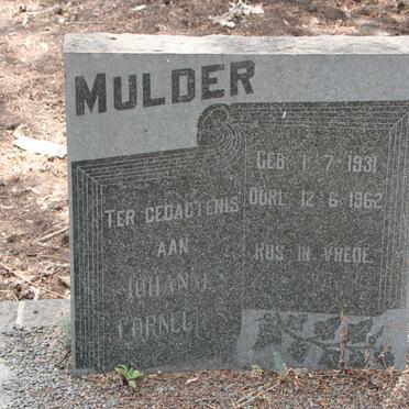 MULDER Johannes Cornelius 1931-1962