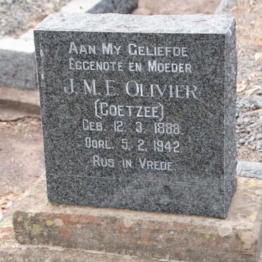 OLIVIER J.M.E. nee COETZEE 1888-1942