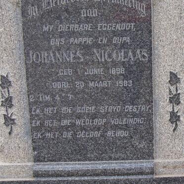 PLESSIS Johannes Nicolaas, du 1898-1983