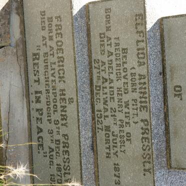 PRESSLY Frederick Henry 1870-1928 &amp; Elflida Annie PITT 1873-1927