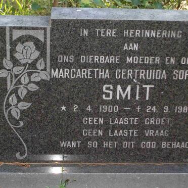 SMIT Margaretha Gertruida Sophia 1900-1982
