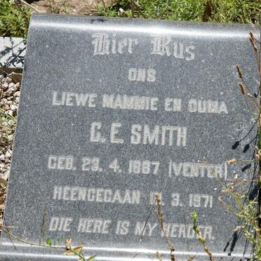 SMITH C.E. nee VENTER 1887-1971