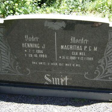 SMIT Henning J. 1906-1980 &amp; Magritha P.C.M. NEL 1909-1989