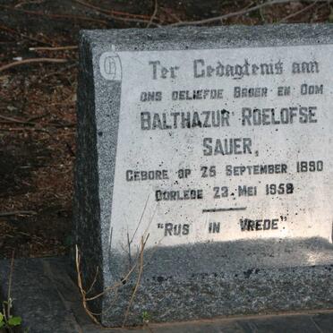 SAUER Balthazur Roelofse 1890-1958