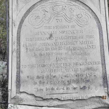 SMITH Hannah Spencer -1871 :: SMITH Harriet Maria -1872