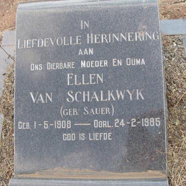 SCHALKWYK Ellen, van nee SAUER 1908-1985