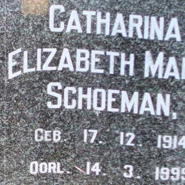 SCHOEMAN Catharina Elizabeth Maria 1914-1999