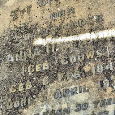 SAUER Anna H.S. nee GOUWS 1846-1938