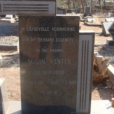 VENTER Susan neé DU PLESSIS 1911-1960