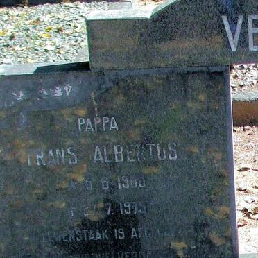 VENTER Frans Albertus 1900-1975