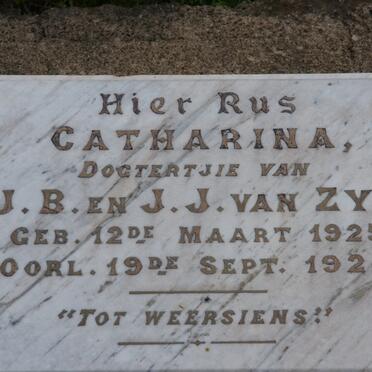ZYL Susanna, van 1923-1926 :: VAN ZYL Catharina 1925-1926