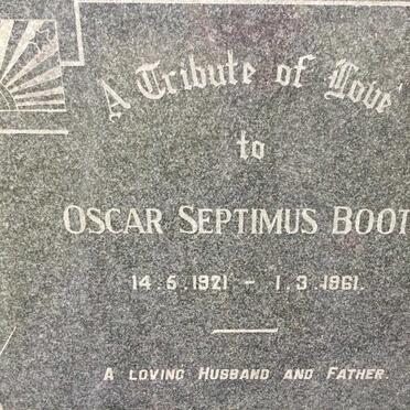BOOTH Oscar Septimus 1921-1961