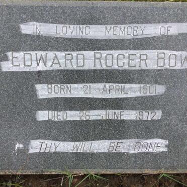 BOW? Edward Roger 1901-1972