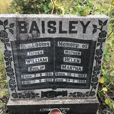 BAISLEY William Philip 1861-1923 &amp; Helen Martha 1862-1955