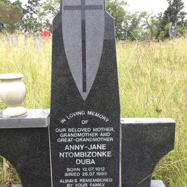 DUBA Anny-Jane Ntombizonke 1912-1995