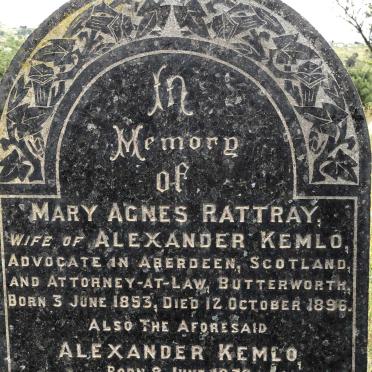 KEMLO Alexander 1839-1913 &amp; Mary Agnes RATTRAY 1853-1896