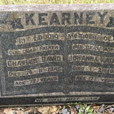 KEARNEY Charles David -1945 &amp; Johanna Katrina -1959