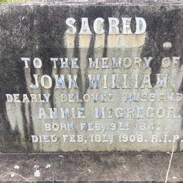 MCGREGOR John William 1842-1908