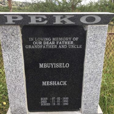 PEKO Mbuyiselo Meshack 1930-1990