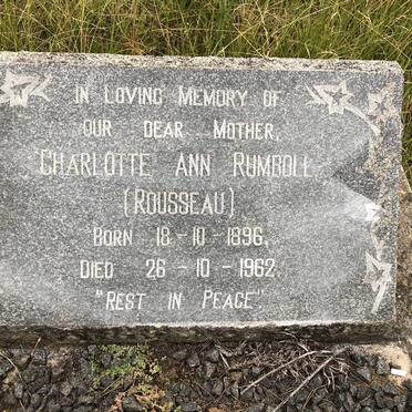 RUMBOLL Charlotte Ann nee ROUSSEAU 1896-1962